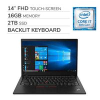 Lenovo ThinkPad X1 2019 Carbon Gen 7 14" FHD Touch-Screen Laptop Notebook Computer, Intel Core i7-8565U 1.80 GHz, 16GB RAM, 2TB SSD, Backlit Keyboard, No DVD, Wi-Fi, Bluetooth, Webcam,HDMI, Windows 10