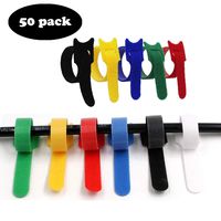 Reusable Cable Ties 1/2" x 4" for Cable Management and Organizing Cords - 50 Pack