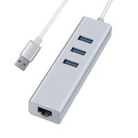 USB Hub 3-Port Aluminum USB 3.0 hub with one 1Gbps Ethernet Port Network Adapter for Laptop,Mac,OSX,Windows,Android,Card Reader,Printer,USB Flash Drive,Mobile HDD and More in Silver