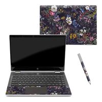 MightySkins Skin Compatible with Pavilion x360 14" (2018) - Midnight Blossom | Protective, Durable, and Unique Vinyl Decal wrap Cover | Easy to Apply, Remove, and Change Styles | Made in The USA