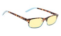 Blue Light Blocking Computer Reading Glasses with Yellow Tinted Lens for Women（Blue, 0.75）