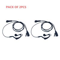 KEYBLU Police Earpiece Headset with PTT Mic for 2-pin G Shape Motorola Radio (Pack of 2)