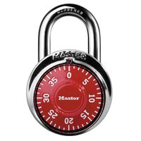 Master Lock 1504D Locker Lock Combination Padlock, 1 Pack, Red