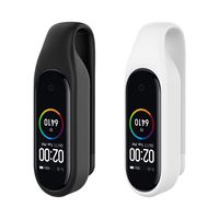 MiPhee 2-Pack Clip Hoder for Mi Band 4/3 Replacement Accessory, Black+White
