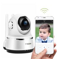 FREDI Wireless Security 1080P HD Camera WiFi IP Indoor Surveillance Camera Home Baby Pet Monitor Motion Detection 2-Way Audio Night Vision 180 Wide Angle Fisheye P2P Remote Viewing IR