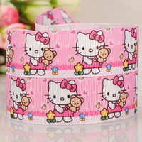 10 Yards7/8"22mm pink Hello kitty cartoon Printed Gift Grosgrain Ribbon