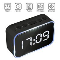 Goojodoq Digital Alarm Clock Radio with FM Radio, Bluetooth Speakers with Headphone Jack, Dual Alarms, 5 Level Brightness Dimmer, Adjustable Alarm Volume, Alarm Clock Lager Time Display for Bedroom