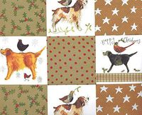 Alex Clark Art Christmas Dogs Rolled Gift Wrap Paper 2 Sheets 19.5 inches x 27.5 inches