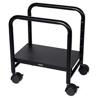 EUREKA ERGONOMIC Computer Cart Height Adjustable Mobile Cart CPU Stand Steel Rolling Stand Cart Holder Locking Wheels for Home Desk Office Desk Black