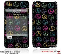 iPod Touch 4G Decal Style Skin - Kearas Peace Signs Black