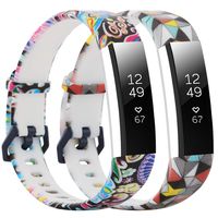 honecumi Replacement Floral Wrist Strap Compatible with Fitbit Alta/Alta HR Pattern Watch Bands for Men Women Adjustable Fitbit Alta HR Band with Metal Clasp