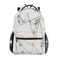 WXLIFE Marble Golden Geometric Line Backpack Travel School Shoulder Bag for Kids Boys Girls Women Men
