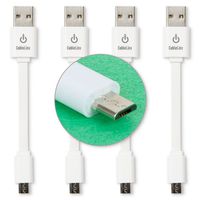 CableLinx Value Pack of (4) Micro to USB Charge Cables for ChargeHub - Compatible with Android, Samsung Galaxy S7, Google Pixel, LG, Nexus, HTC, Windows, MP3, Camera and More - (White)