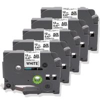 5 Pack Compatible with Brother Laminated Label Tape TZe-231 TZ 231 Cartridge Black on White for PT-D210 PT-H100 Label Maker 12mm 0.47 Inch x 26.2 Feet