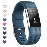 TreasureMax with Fitbit Charge 2 Bands for Women Men,Adjustable Soft Silicone Sports Replacement Fitbit Charge 2 hr Bands,Small/Large