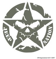 UR Impressions Gry Jp Nation Decal Vinyl Sticker Graphics for Jeep Grand Cherokee Wrangler Renegade SUV Wall Window Laptop|Gray|5.5 Inch|URI471