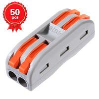 XHF 2 Conductor Compact Connectors Lever-Nut Wire Connectors for 2 Circuit Inline Splices 28-12 AWG (SPL-2, 50PCS)