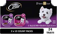 Cesar Canine Cuisine Variety Pack for Small Dogs, Porterhouse Steak & Filet Mignon, 12 Count (Pack of 2)