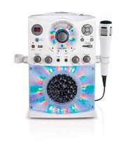 Singing Machine SML385UW Bluetooth Karaoke System with LED Disco Lights, CD+G, USB, and Microphone, White