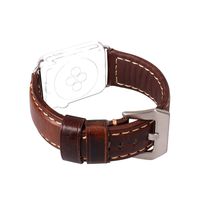 For iWatch Bands 42mm AISPORTS Apple Watch Band 42mm Leather Smart Watch Band Replacement Band with Stainless Steel Bracelet Buckle Clasp Wrist Band for 42mm iWatch Series 3/2/1 Sport Edition- Khaki