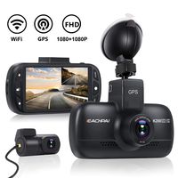 Wi-Fi Car Dash Cam with GPS FHD 1080P & 1080P Dual Dash Cam Front and Rear Dash Camera for Cars，DVR Dashboard Camera Recorder with Starvis Night Vision,3.0" IPS Screen, 170°Wide Angle, G Sensor,WDR