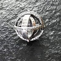 Master---Hand Sanding 925 Silver Astronomical Sphere Ring