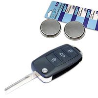 HQRP Transmitter and Two Batteries for Volkswagen VW Golf 1999 2000 2001 2002 2003 2004 2005 99 00 01 02 03 04 05 Key-Fob Remote Shell Case Cover Smart Key Keyless FOB + Coaster
