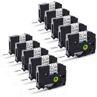 Wonfoucs Compatible Label Tape Replacement for Brother TZe 131 P Touch Label Tape Black on Clear 12mm 0.47 Laminated for Brother PTouch PTD210 PTH110 PT2030 PT2730 Label Maker Machine, 10 Pak