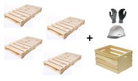 Crates and Pallet Half Pallet, New Wood (4-Set)