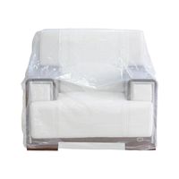 TopSoon 2-Pack Plastic Chair Cover for Storage Waterproof Dust-Proof Armchair Cover Sofa Bag Patio Furniture Cover 46-inch by 76-inch Clear