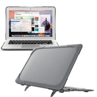 Iusun Folding Kickstand Crystal Hard Case Cover Protective Shell Skin For Apple Macbook AIR 13-Inch A1369 A1466 (Gray)