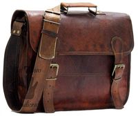 16 Inch Vintage Handmade Leather Messenger Bag for Laptop Briefcase Best Computer Satchel School Distressed Bag