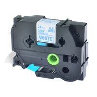 NineLeaf 1PK Laminated Labelling Tape Compatible for Brother P-Touch Blue on White TZ 253 TZe 253 24mm Label Maker