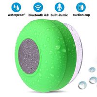 BONBON Shower Speaker Bluetooth Waterproof Water Resistant Handsfree Portable Wireless Shower Speaker,Build-in Microphone, Solid Suction Cup, 4 hrs Play Time（Green）