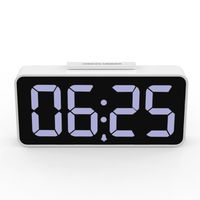 MoKo LED Alarm Clock with 8.9" Large Display, USB Ports, Snooze, Dimmer and Alarm Voice Control, Battery Backup and 12/24 Hours Display, White