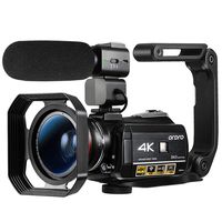 ORDRO HDR-AC3 Video Camera Ultra HD 4k Camcorder with Microphone,1080P 60fps, Digital Zoom, 3.1" IPS, Wi-Fi Camera Recorder with Infrared Night Vision, Wide Angle Lens and 2 Batteries