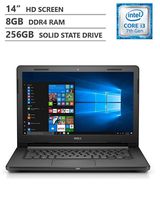 Dell Vostro 14" HD Screen Business Laptop, Intel Core i3-7020U 2.30 GHz Dual-Core Processor, 8GB Memory, 256GB Solid State Drive, Wireless-AC, Bluetooth 4.2, Windows 10, Black