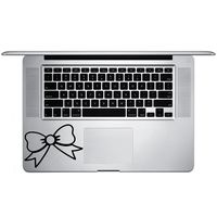Cute Girl Bow Outline Vinyl Sticker Laptop Keyboard Inside Corner iPhone Cell Decal (3.5" Wide)