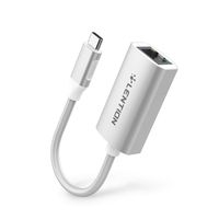 LENTION USB C to Gigabit Ethernet Adapter, 1000M RJ45 LAN Network Adapter Compatible MacBook Pro (Thunderbolt 3), 2018 2019 iPad Pro/Mac Air, Surface Book 2/Go, Chromebook 13/15, More (Silver)