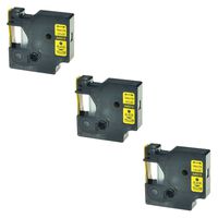 SuperInk 3PK Black on Yellow Label Tape Compatible for DYMO D1 45018 S0720580 (1/2Inch x 23Feet) LabelManager 120P 210D 260P 360D 420P Series Printer