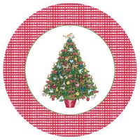 Entertaining with Caspari Country Christmas Paper Salad/Dessert Plates, Pack of 8