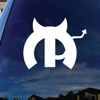Mopar Devil Symbol - Vinyl 5" tall (Color: WHITE) decal laptop tablet skateboard car windows stickers