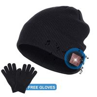Bluetooth Beanie Hat, Gifts for Men Bluetooth Hat, Rechargeable Wireless Bluetooth 5.0 with Built-in Stereo Speakers, Fit for Outdoor Sports, Gifts for Christmas Birthday Thanksgiving Day (Black)