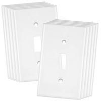 ENERLITES Toggle Light Switch Wall Plate, Size 1-Gang 4.50" x 2.76", Unbreakable Polycarbonate Thermoplastic, 8811-W-10PCS, White (10 Pack)