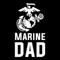 Marine Dad Emblem Vinyl Decal Sticker | Cars Trucks Vans Walls Laptops Cups | White | 5.5 X 3 Inch | KCD1709