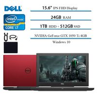 2019 Dell G5 15.6" FHD 1920x1080 Gaming Laptop Computer, Intel Hexa-Core i7-8750H, 2.2GHz, up to 4.10GHz, 24GB DDR4 RAM, 1TB HDD + 512GB SSD, GTX 1050 TI 4GB, Red, Windows 10 w/ Hesvap Accessories