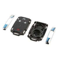 Chrome Key Fob Keyless Entry Remote Shell Case & Pad fits Chevy Silverado Colorado / GMC Sierra Canyon 2014 2015 2016 2017 (M3N-32337100)