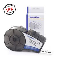 Compatible High Adhesion Nylon Cloth Labels Tape M21-500-499, Black on White, 16' Length, 0.5" Width, Nylon Cloth Film Tape, Work with Brady BMP21-PLUS,ID PAL, BMP21-LAB/LABPAL Label Maker Printer, 1P