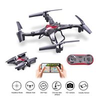 Foldable Drone with Camera Live Video WiFi FPV Quadcopter 2.4Ghz 6-Axis Gyro HD Camera Altitude Hold Headless Gravity Sensor One Key Take Off & Land Easy Fly for Beginners, Bonus Battery