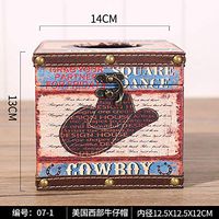 T-ZJHC European Wooden roll Paper Box Desktop Round Paper Towel Tube Home Living Room Paper Towel Box, Square Paper Barrel 0701